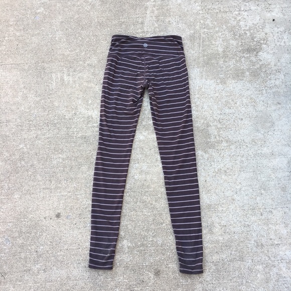 Light pink and purple striped Athleta leggings - Picture 3 of 3